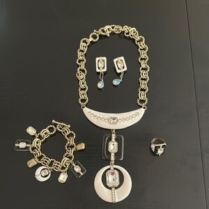 Heidi Daus Gold and Silver Statement Necklace Set